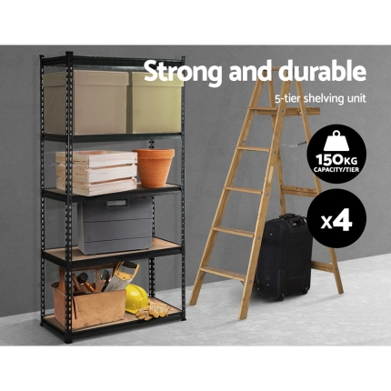 4x0.7M Warehouse Shelving Racking Storage Garage Steel Metal Shelves Rack - Image 3
