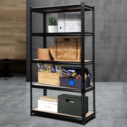 0.9M 5-Shelves Steel Warehouse Shelving Racking Garage Storage Rack Black - Image 7