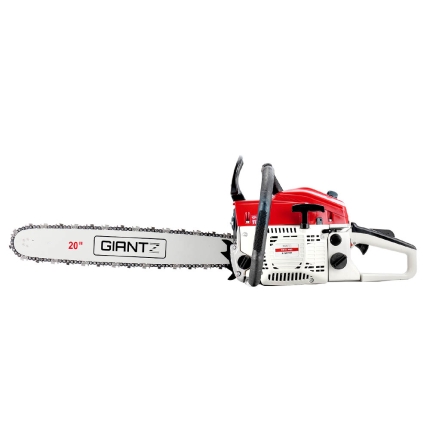 Giantz 58CC Commercial Petrol Chainsaw - Red & White - Image 3