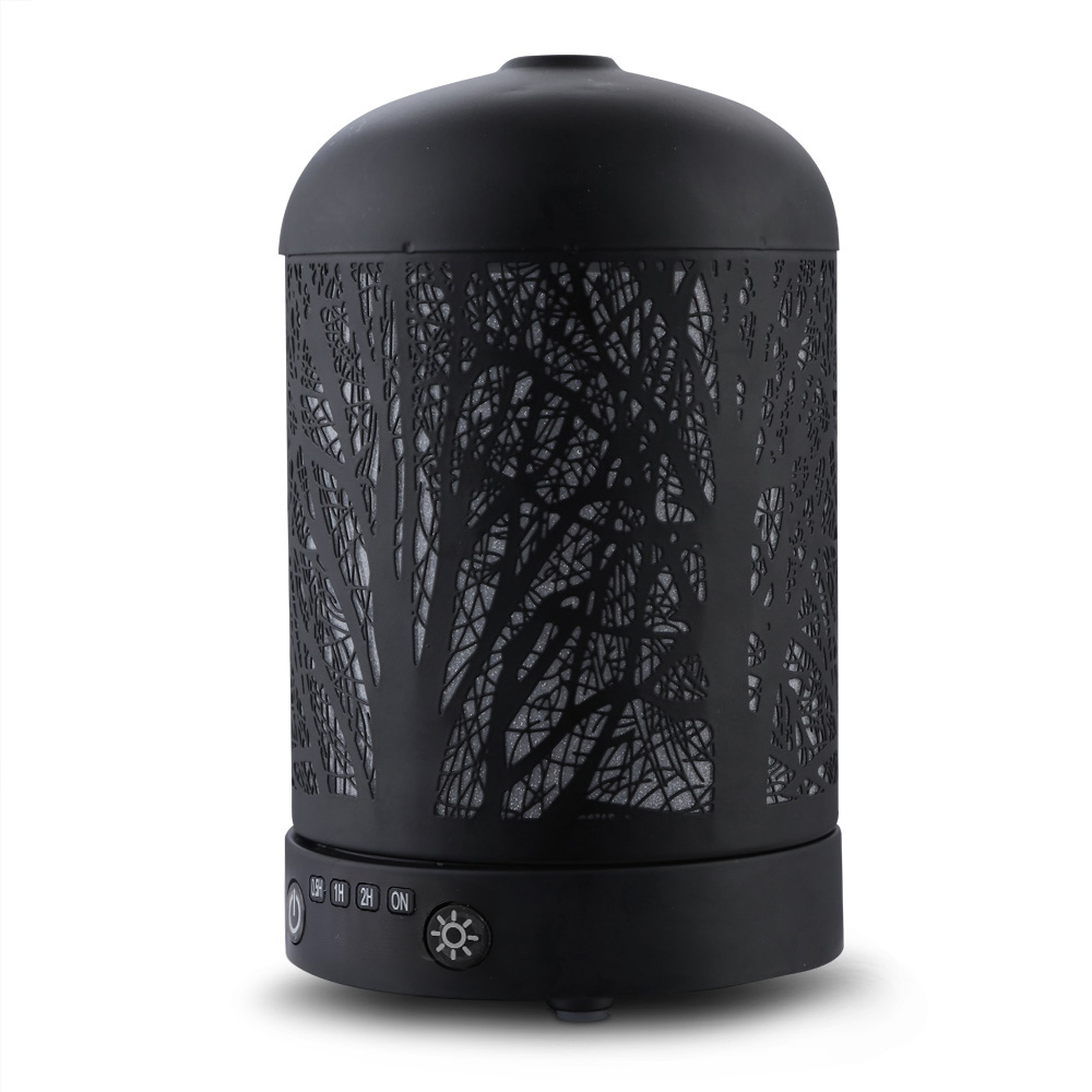 DEVANTI Aroma Diffuser Aromatherapy LED Night Light Iron Air Humidifier  Black Forrest Pattern 100ml – Shopycart