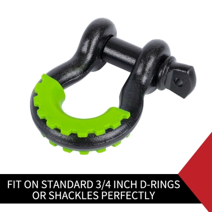 Pair Bow Shackle D-ring 5T w/Shackle Isolator 3/4 inch Shackle Protector Cover - Image 3