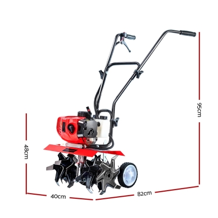 Giantz 88CC Garden Cultivator Tiller Petrol Rotary Hoe 36 Tines Rototiller - Image 2