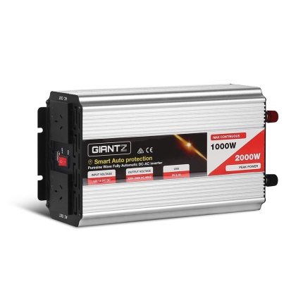 Giantz Power Inverter 1000W or 2000W Pure Sine Wave 12V-240V Camping Boat Caravan - Image 3