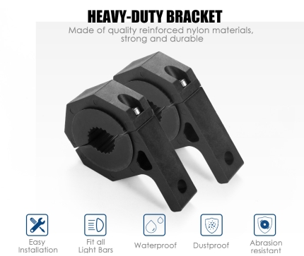 2Pcs Bullbar Mounting Bracket Kit 25-50Mm Clamp Led Work Light Bar Tube Offroad - Image 2