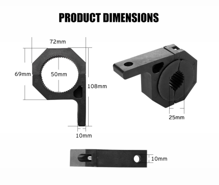 2Pcs Bullbar Mounting Bracket Kit 25-50Mm Clamp Led Work Light Bar Tube Offroad - Image 8