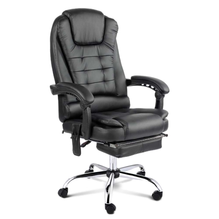 8 Point Reclining Message Chair - Black - Image 3