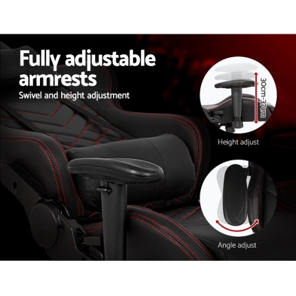 Artiss Gaming Office Chairs Computer Desk Racing Recliner Executive Seat Black - Image 6