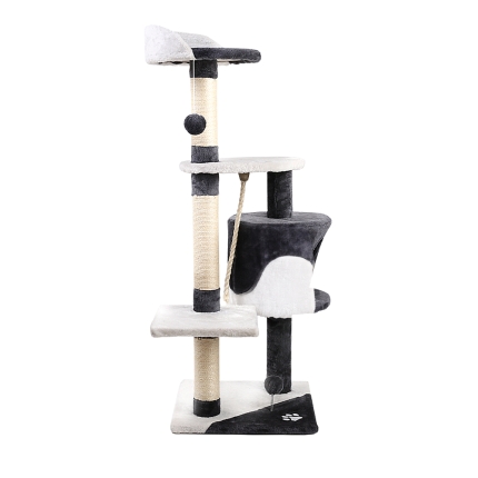 i.Pet Cat Tree 112cm Trees Scratching Post Scratcher Tower Condo House Furniture Wood - Image 3