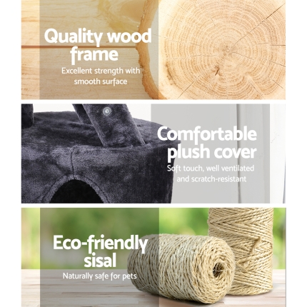 i.Pet Cat Tree 120cm Trees Scratching Post Scratcher Tower Condo House Furniture Wood Multi Level - Image 5