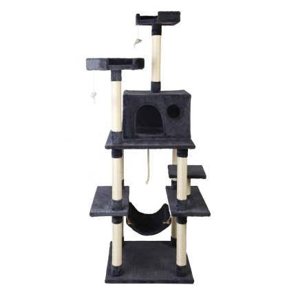 i.Pet Cat Tree 184cm Trees Scratching Post Scratcher Tower Condo House Furniture Wood - Image 3