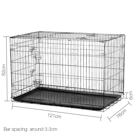 i.Pet 48inch Collapsible Pet Cage with Cover - Black & Blue - Image 2