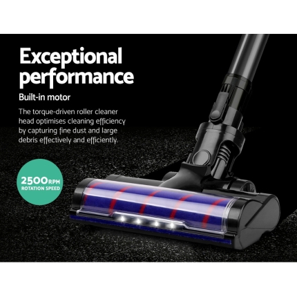 Devanti Cordless Handstick Vacuum Cleaner Head- Black - Image 4