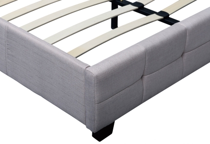 Linen Fabric Queen Deluxe Bed Frame Beige - Image 3
