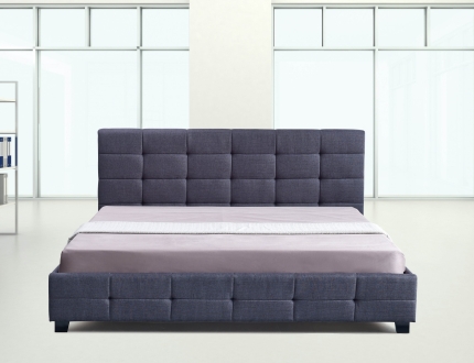 Linen Fabric King Deluxe Bed Frame Grey - Image 2
