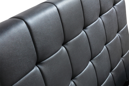 King Single PU Leather Deluxe Bed Frame Black - Image 4