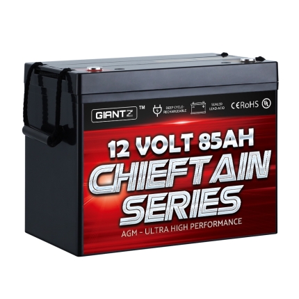 GIANTZ 85Ah Deep Cycle Battery 12V AGM Marine Sealed Power Portable Box Solar