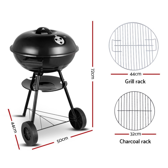 Grillz Charcoal BBQ Smoker Drill Outdoor Camping Patio Wood Barbeque Steel Oven