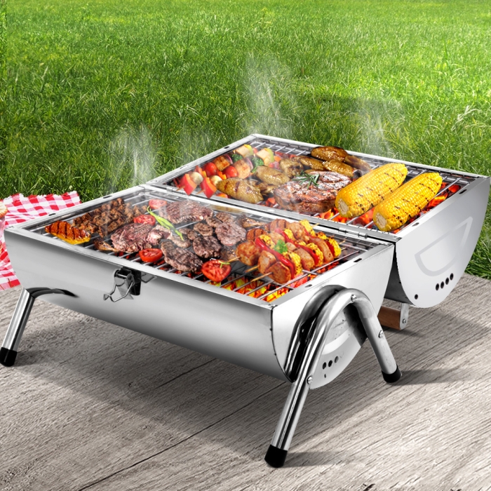 Grillz Portable BBQ Drill Outdoor Camping Charcoal Barbeque Smoker Foldable