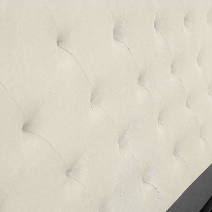 Double Fabric Gas Lift Bed Frame with Headboard - Beige - Image 4