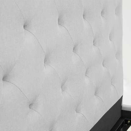Double Fabric Gas Lift Bed Frame with Headboard - Grey - Image 3