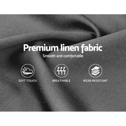 Artiss Van Bed Frame Fabric - Grey Queen - Image 6