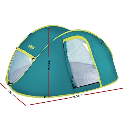 Bestway Family Camping Tent Pop Up 4 Person Canvas Hiking Outdoor Beach Tent - Image 2