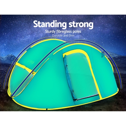 Bestway Family Camping Tent Pop Up 4 Person Canvas Hiking Outdoor Beach Tent - Image 3