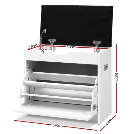 Artiss Adjustable 3 Tier Storage Cupboard - White - Image 2