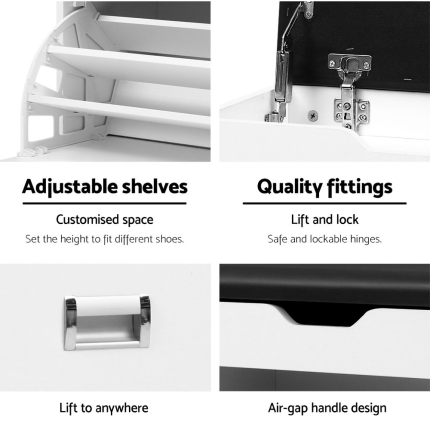 Artiss Adjustable 3 Tier Storage Cupboard - White - Image 6