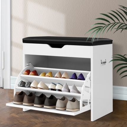 Artiss Adjustable 3 Tier Storage Cupboard - White - Image 7