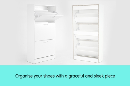 24 Pairs Shoe Cabinet Storage Rack - 120 x 63 x 24cm - Image 2