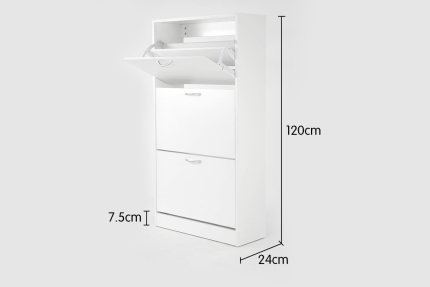 24 Pairs Shoe Cabinet Storage Rack - 120 x 63 x 24cm - Image 6