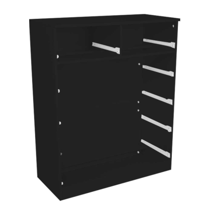 Tallboy Dresser 6 Chest of Drawers Cabinet 85 x 39.5 x 105 - Black - Image 3