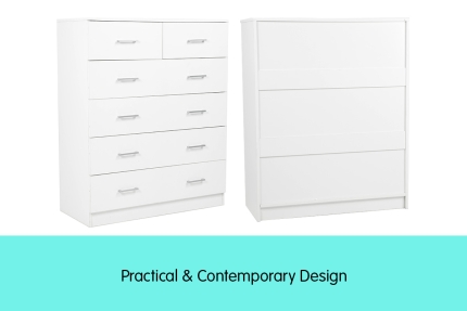 Tallboy Dresser 6 Chest of Drawers Cabinet 85 x 39.5 x 105 - Image 2