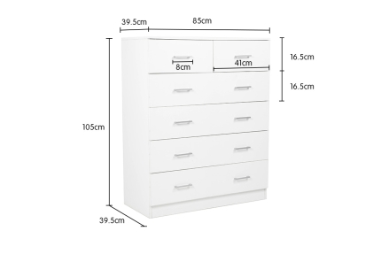 Tallboy Dresser 6 Chest of Drawers Cabinet 85 x 39.5 x 105 - Image 6