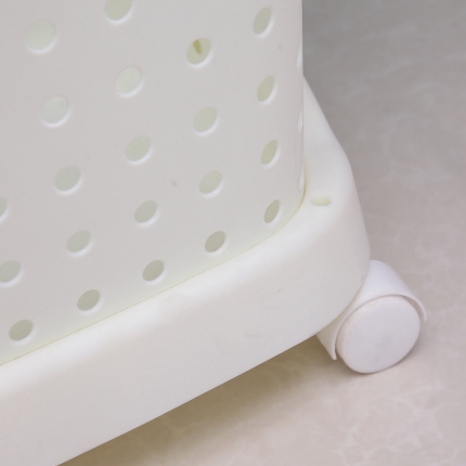 Bathroom Laundry Clothes Baskets Bin Removable Shelf White - Image 3