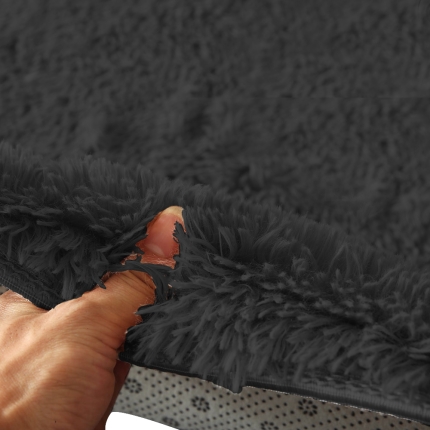 New Designer Shaggy Floor Confetti Rug Black 200x230cm - Image 3