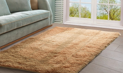Designer Shaggy Floor Confetti Rug Tan 200x230cm - Image 2