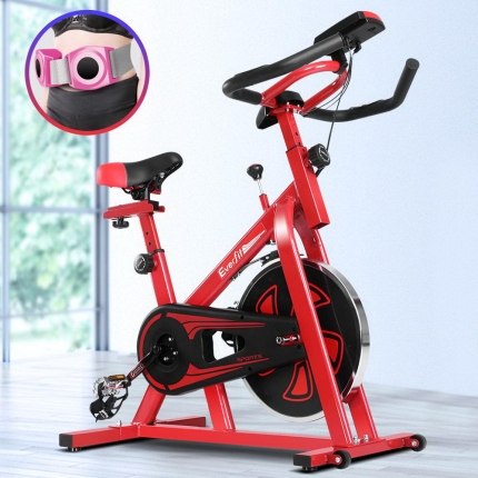 Everfit Spin Exercise Bike Cycling Fitness Commercial Home Workout Gym Equipment Red - Image 7
