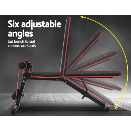 Everfit Adjustable FID Weight Bench Fitness Flat Incline Gym Home Steel Frame - Image 3