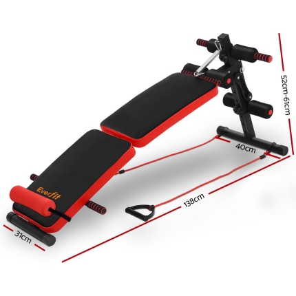 Everfit Adjustable Sit Up Bench Press Weight Gym Home Exercise Fitness Decline - Image 2