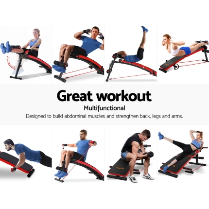 Everfit Adjustable Sit Up Bench Press Weight Gym Home Exercise Fitness Decline - Image 3