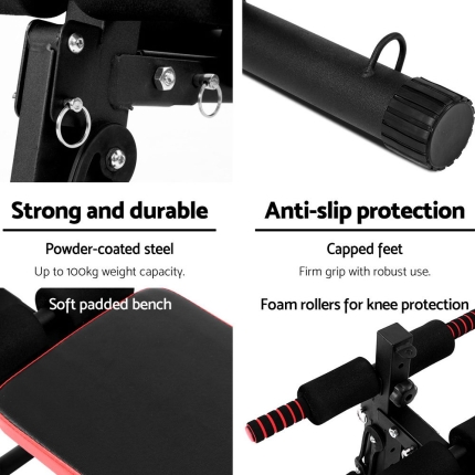 Everfit Adjustable Sit Up Bench Press Weight Gym Home Exercise Fitness Decline - Image 4