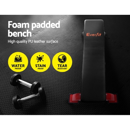 Everfit Fitness Flat Bench Weight Press Gym Home Strength Training Exercise - Image 6