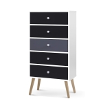 Artiss 5 Chest of Drawers Dresser Table Tallboy Storage Cabinet Furniture Black