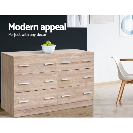 Artiss 6 Chest of Drawers Cabinet Dresser Table Tallboy Lowboy Storage Wood - Image 4