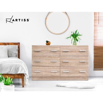 Artiss 6 Chest of Drawers Cabinet Dresser Table Tallboy Lowboy Storage Wood - Image 6