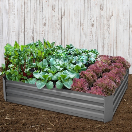 Greenfingers Garden Bed 2PCS 120X90X30CM Galvanised Steel Raised Planter - Image 7