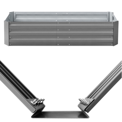Greenfingers Garden Bed 2PCS 150X90X30CM Galvanised Steel Raised Planter - Image 3