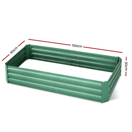 Greenfingers Garden Bed 150cm x 90cm 2x Galvanised Steel Raised Green Planter - Image 2